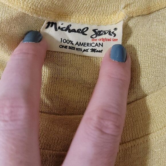 Michael Stars Yellow Scoop Neck Top Sz OS - Picture 3 of 3
